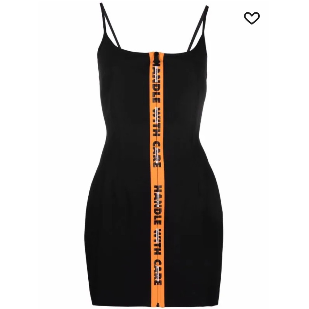 gabardine zipped short dress